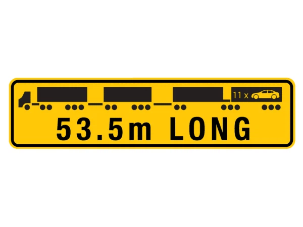 60m Long Road Train Warning Metal Sign